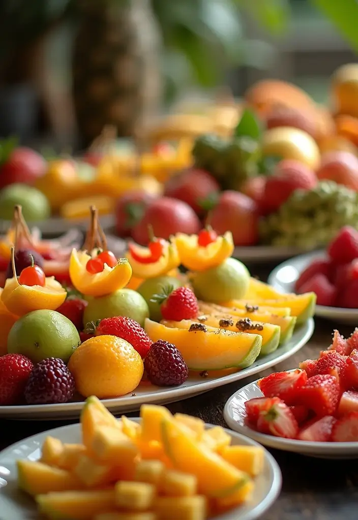 28 Breakfast Wedding Ideas That Feel Cozy and Unique - 7. Fresh Fruit Display