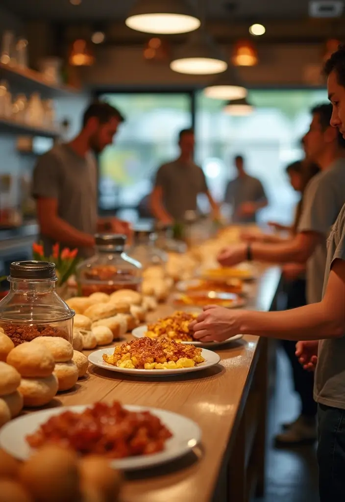 28 Breakfast Wedding Ideas That Feel Cozy and Unique - 8. Breakfast Sandwich Bar