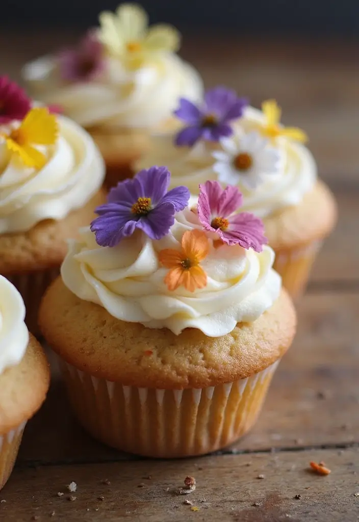 28 Bridal Shower Cupcake Ideas That Look and Taste Amazing - 1. Floral Bouquet Cupcakes