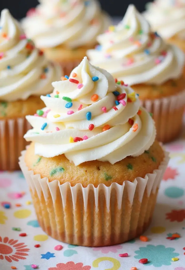 28 Bridal Shower Cupcake Ideas That Look and Taste Amazing - 14. Funfetti Cupcakes
