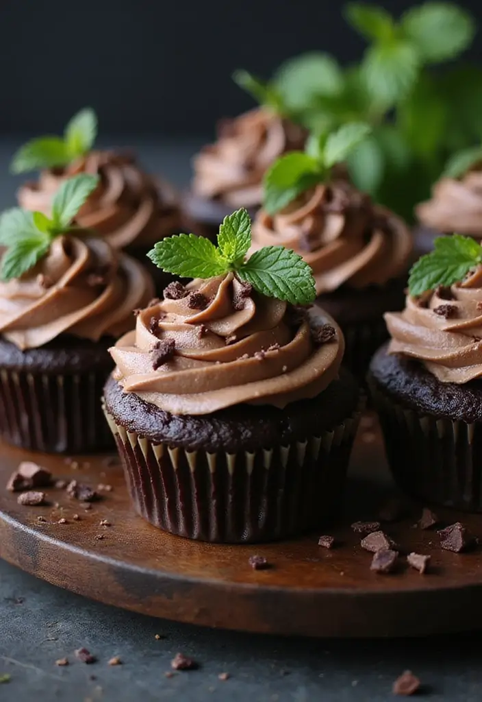 28 Bridal Shower Cupcake Ideas That Look and Taste Amazing - 15. Chocolate Mint Cupcakes