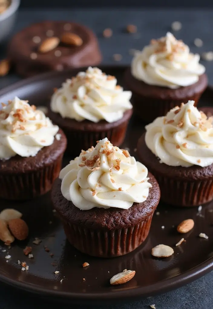 28 Bridal Shower Cupcake Ideas That Look and Taste Amazing - 21. Almond Joy Cupcakes