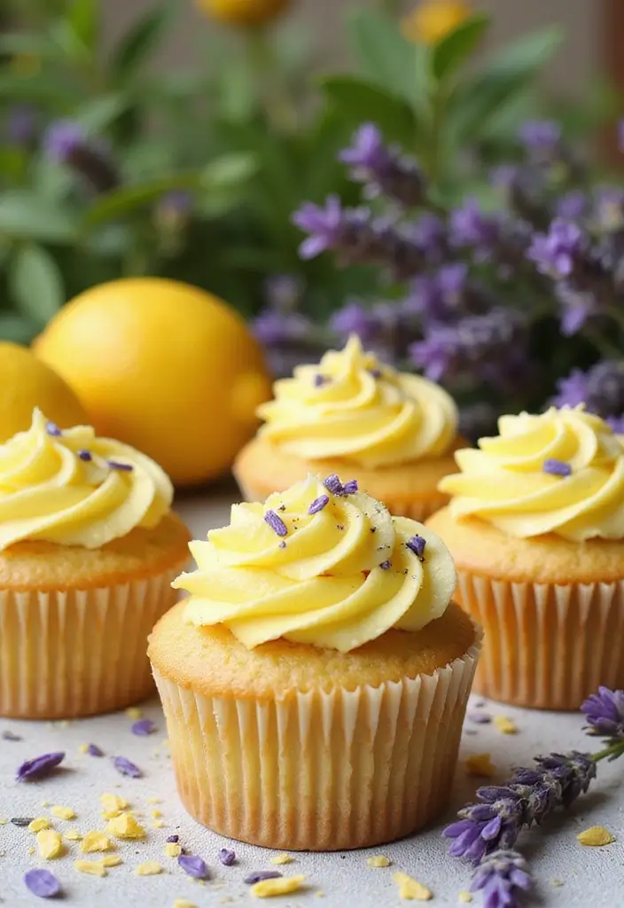 28 Bridal Shower Cupcake Ideas That Look and Taste Amazing - 3. Lavender Lemonade Cupcakes
