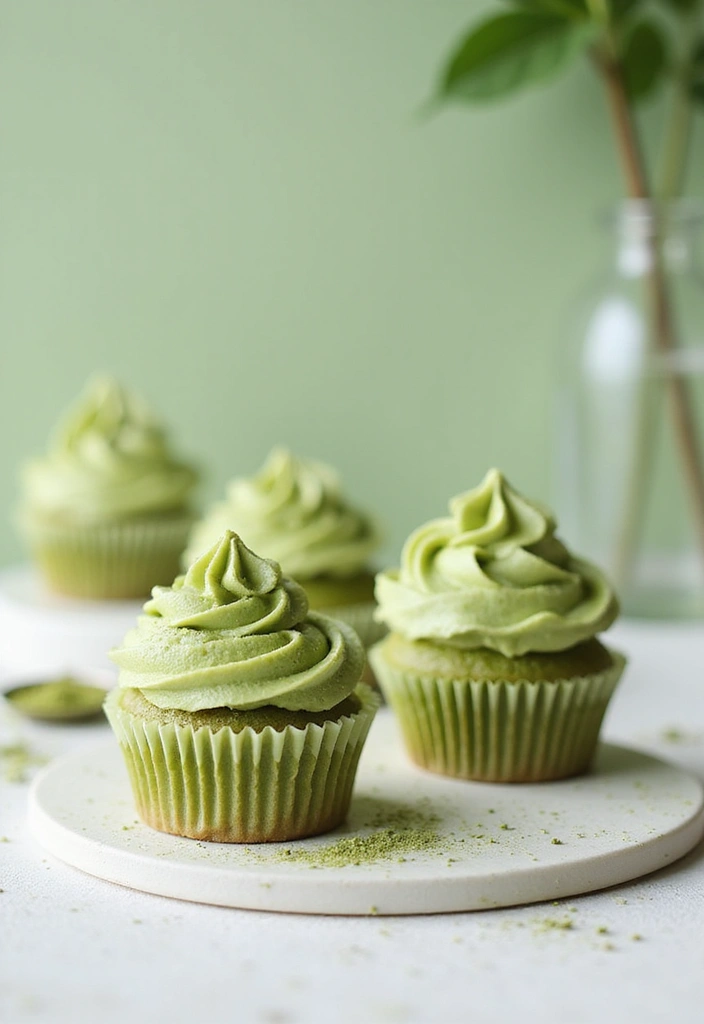 28 Bridal Shower Cupcake Ideas That Look and Taste Amazing - 8. Matcha Green Tea Cupcakes