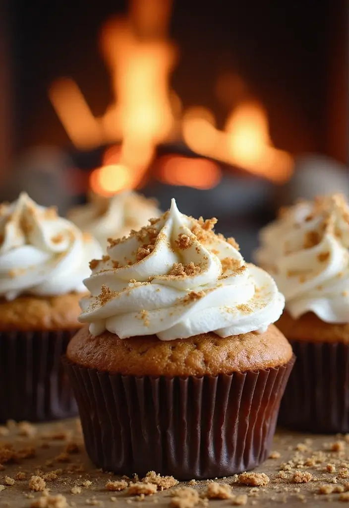 28 Bridal Shower Cupcake Ideas That Look and Taste Amazing - 9. S'mores Cupcakes