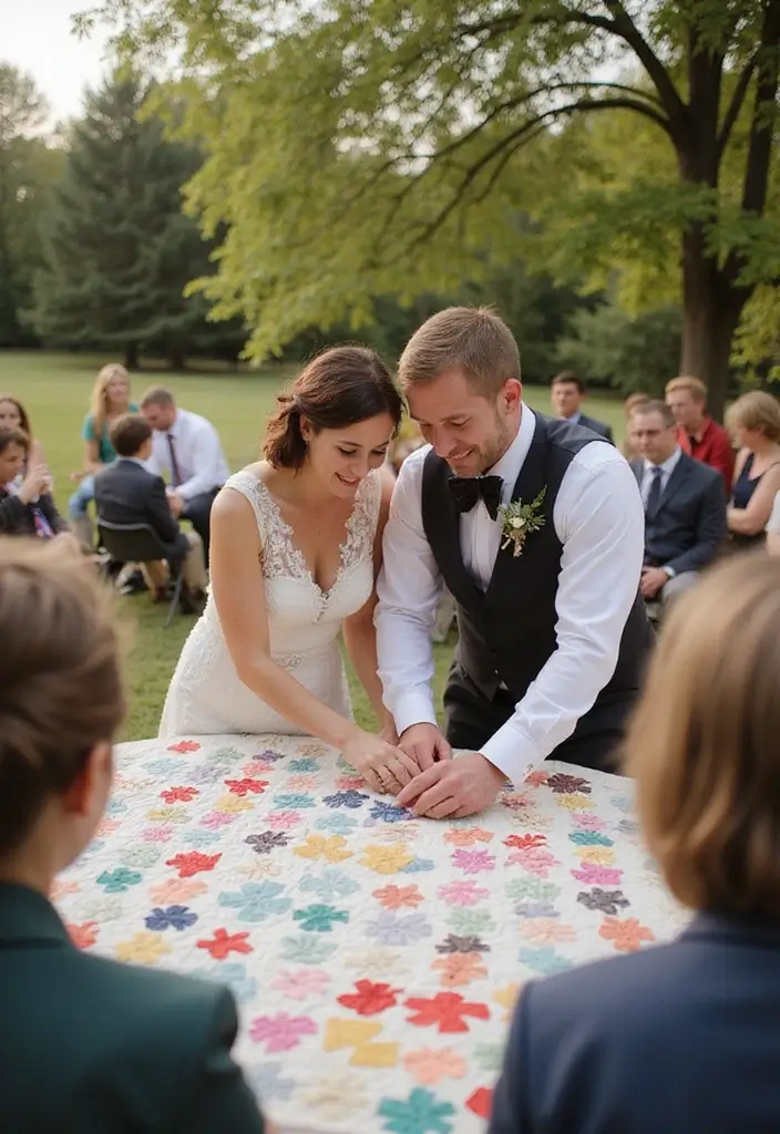 28 Ceremony Unity Ideas That Symbolize Your Love - 11. Unity Quilt Ceremony