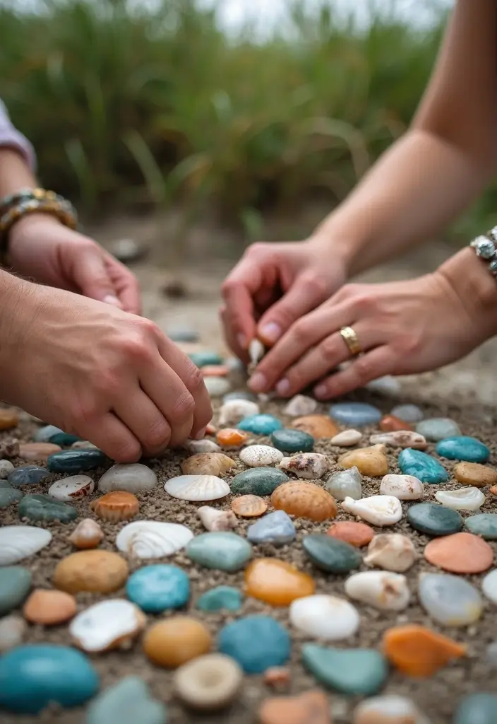 28 Ceremony Unity Ideas That Symbolize Your Love - 18. Unity Mosaic with Found Objects