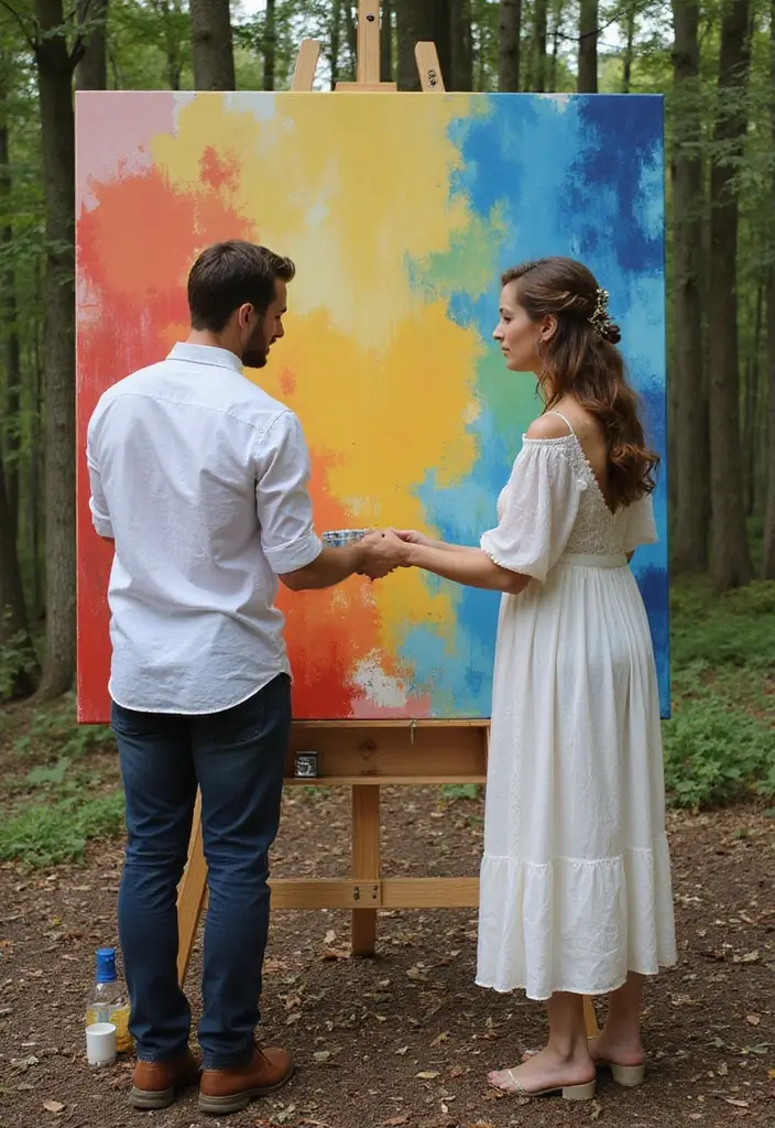 28 Ceremony Unity Ideas That Symbolize Your Love - 22. Unity Canvas Painting