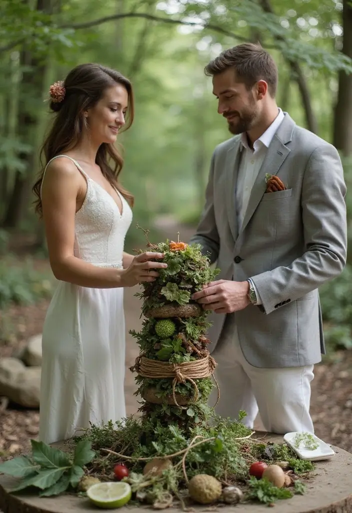 28 Ceremony Unity Ideas That Symbolize Your Love - 25. Eco-Friendly Unity Sculpture