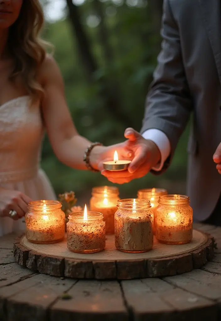 28 Ceremony Unity Ideas That Symbolize Your Love - 27. Unity Ritual with Candles Made from Recycled Materials