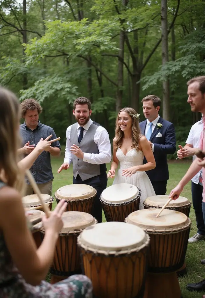 28 Ceremony Unity Ideas That Symbolize Your Love - 9. Unity Drum Circle