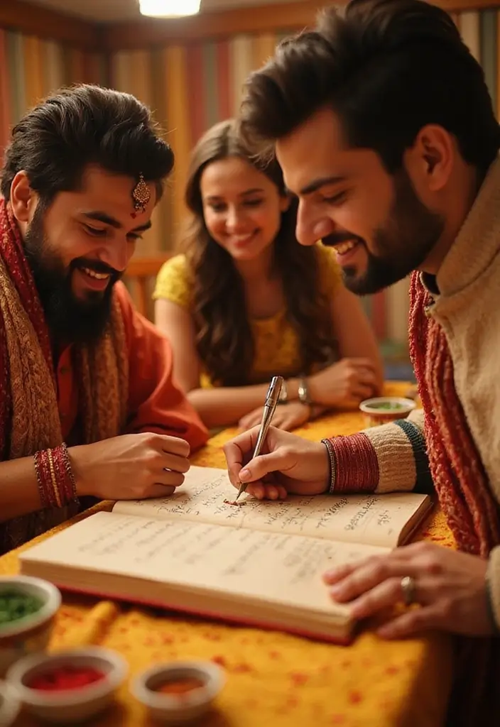 28 Haldi Ceremony Ideas For Groom That Feel Joyful - 12. Interactive Guest Book