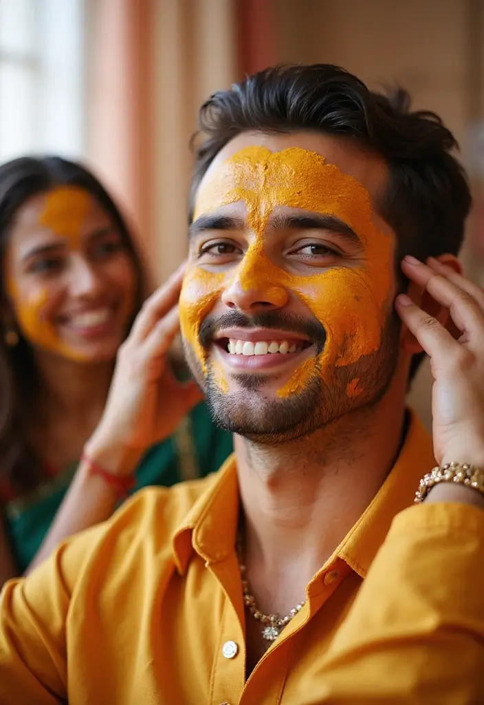 28 Haldi Ceremony Ideas For Groom That Feel Joyful - 22. Turmeric and Honey Face Masks