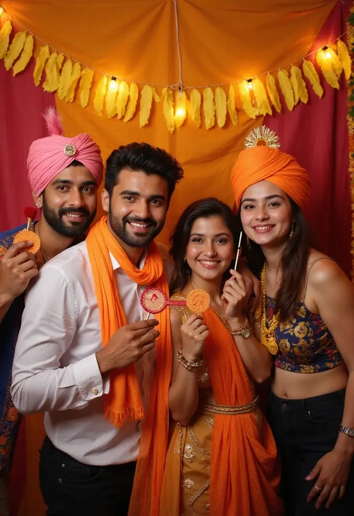28 Haldi Ceremony Ideas For Groom That Feel Joyful - 6. Haldi-inspired Photo Booth