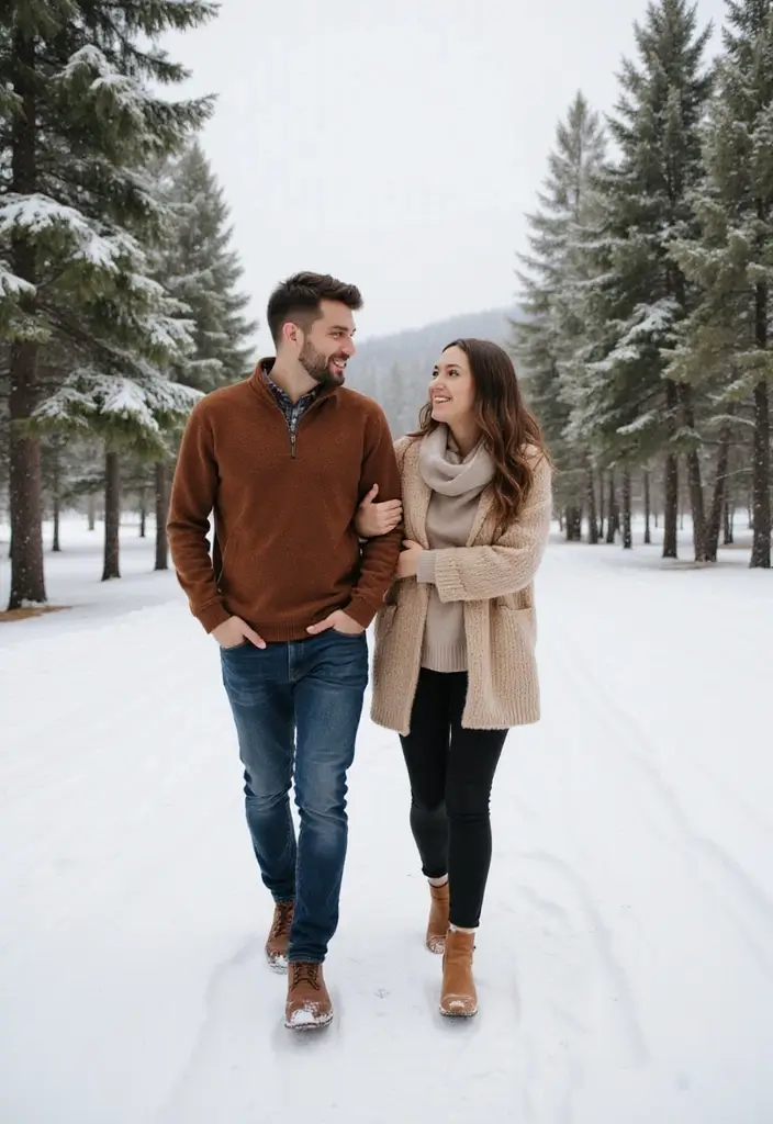 28 NYE Picture Ideas Couple Edition That Feel Festive - 7. Romantic Winter Walk
