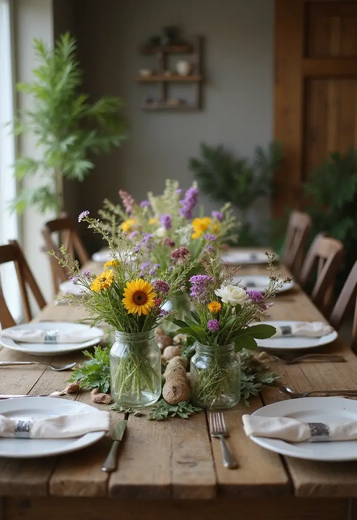 28 Rustic Wedding Table Decor Ideas That Feel Cozy - 1. Wildflower Centerpieces