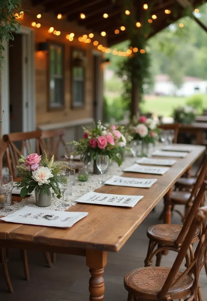28 Rustic Wedding Table Decor Ideas That Feel Cozy - 15. Table Games and Activities