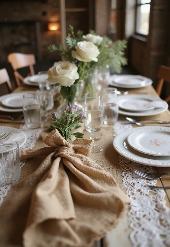 28 Rustic Wedding Table Decor Ideas That Feel Cozy - 22. Layered Textures