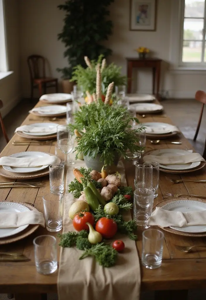 28 Rustic Wedding Table Decor Ideas That Feel Cozy - 24. Seasonal Vegetable Displays