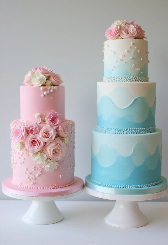 28 Twins Birthday Cake Ideas That Are Double The Fun - 1. Matching Tiered Cakes