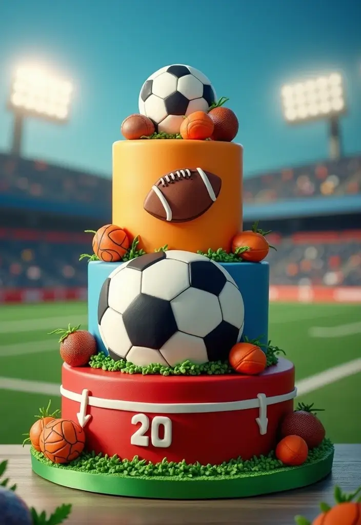 28 Twins Birthday Cake Ideas That Are Double The Fun - 10. Sports-Themed Cakes