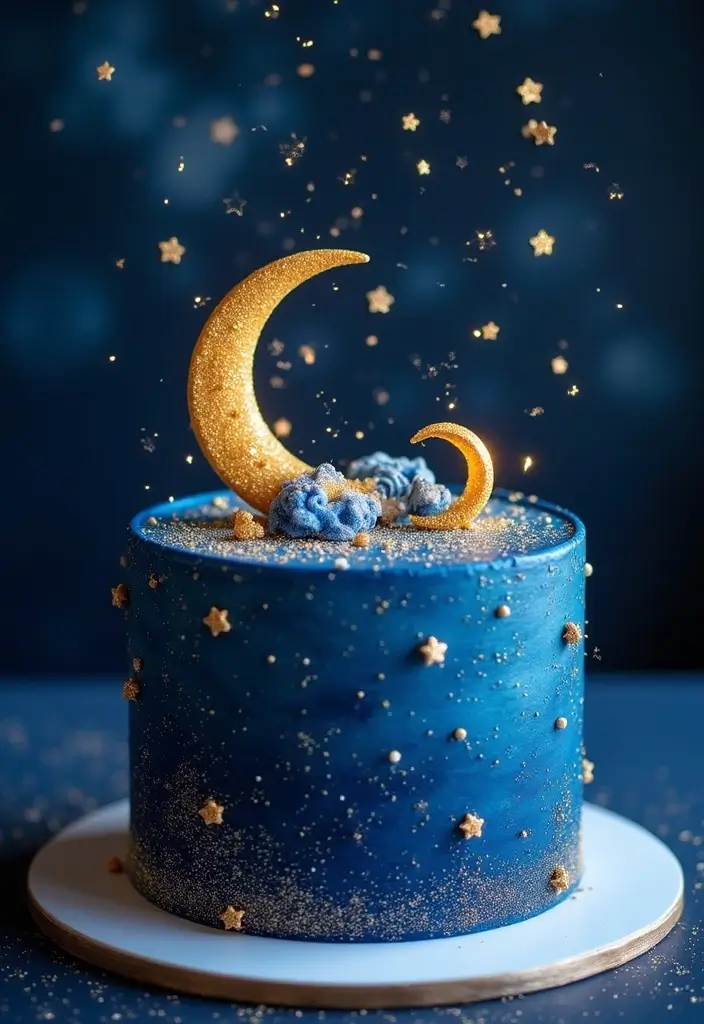 28 Twins Birthday Cake Ideas That Are Double The Fun - 14. Starry Night Cakes
