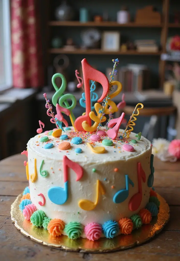 28 Twins Birthday Cake Ideas That Are Double The Fun - 25. Musical Note Cakes