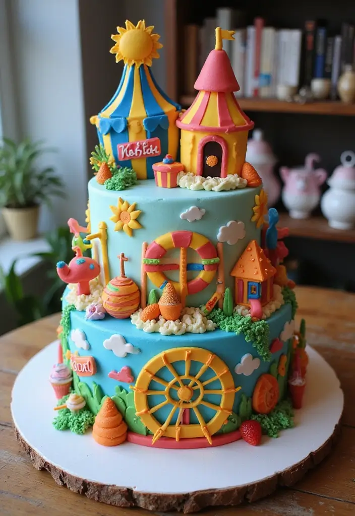 28 Twins Birthday Cake Ideas That Are Double The Fun - 27. Adventure Park Cakes