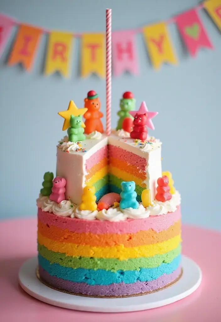 28 Twins Birthday Cake Ideas That Are Double The Fun - 3. Rainbow Swirl Cakes