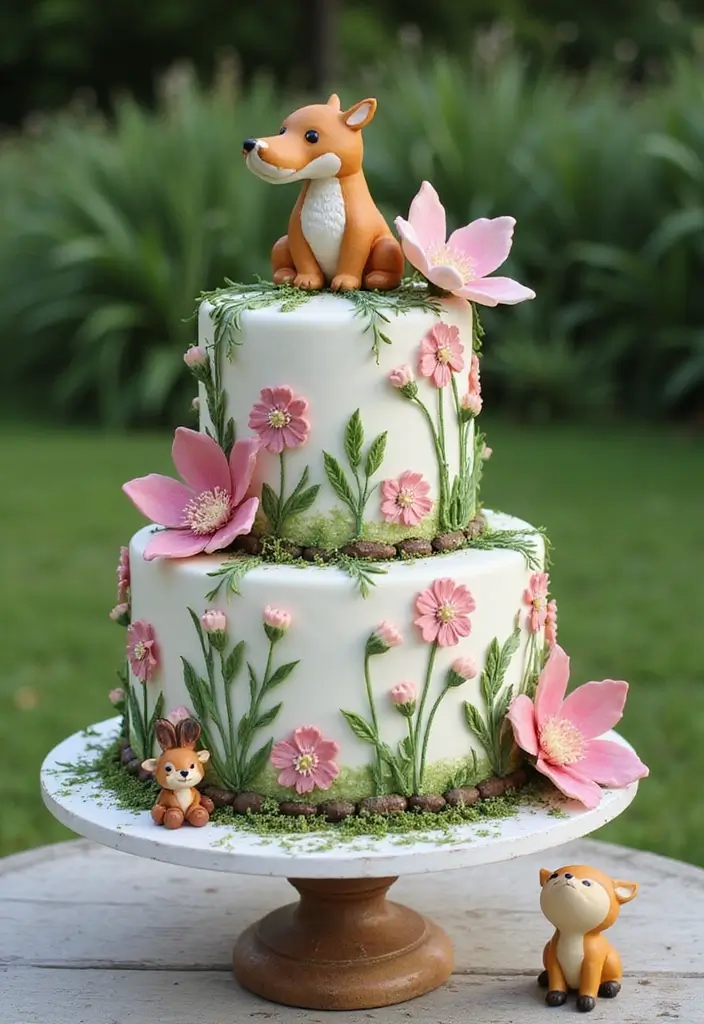 28 Twins Birthday Cake Ideas That Are Double The Fun - 9. Nature-Inspired Cakes