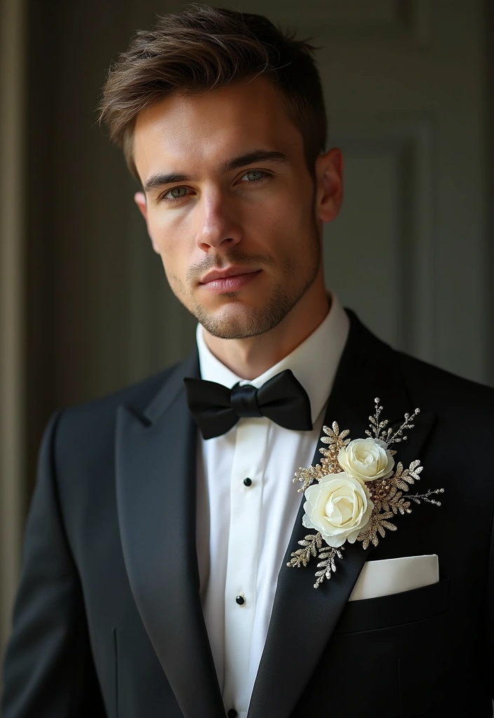 29 Boutineer Ideas That Elevate The Groom's Look - 16. Beaded Elegance