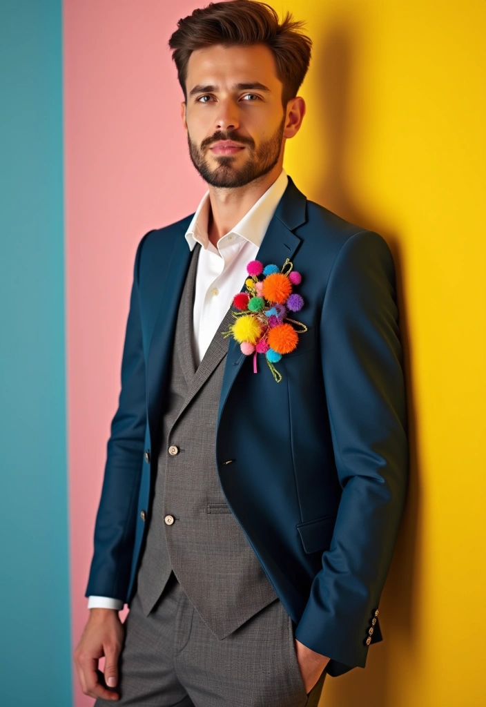 29 Boutineer Ideas That Elevate The Groom's Look - 27. Whimsical Twists