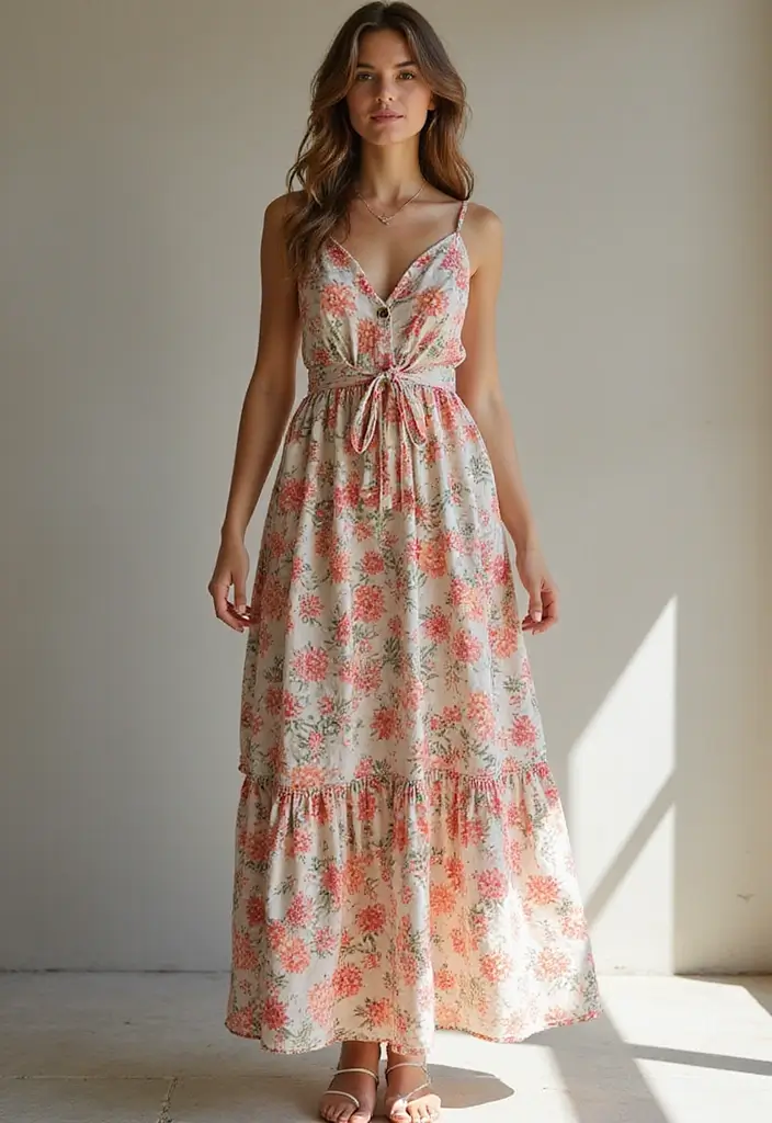 29 Engagement Outfit Ideas Indian Brides Will Love - 10. Floral Print Maxi Dress