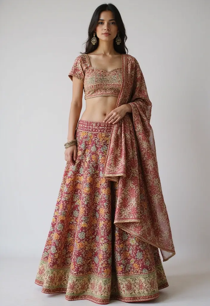 29 Engagement Outfit Ideas Indian Brides Will Love - 2. Organic Cotton Lehenga