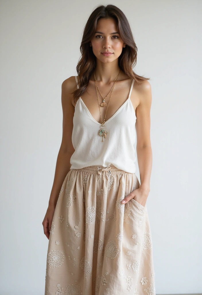 29 Engagement Outfit Ideas Indian Brides Will Love - 20. Embroidered Maxi Skirt