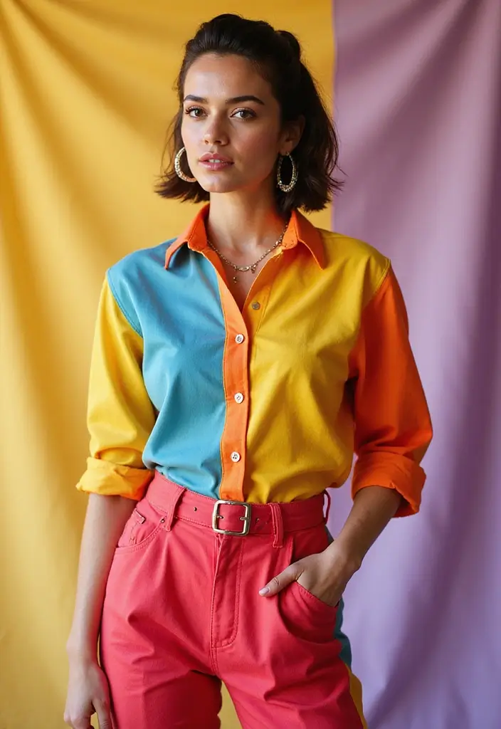 29 Engagement Outfit Ideas Indian Brides Will Love - 25. Color-Blocked Ensemble