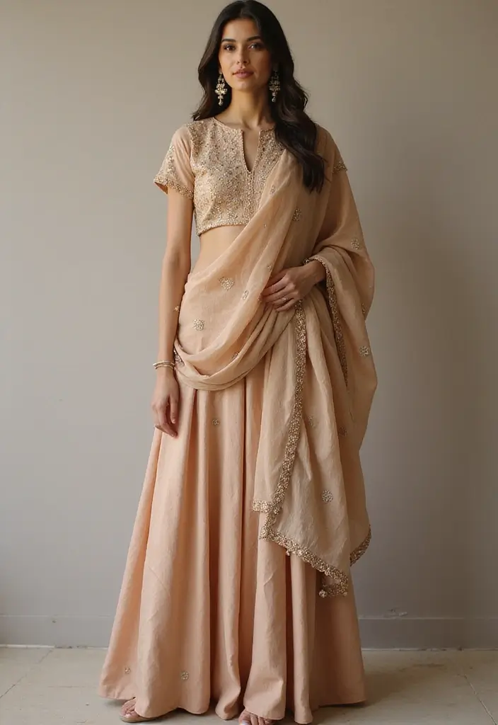 29 Engagement Outfit Ideas Indian Brides Will Love - 26. Short Kurta with Long Skirt