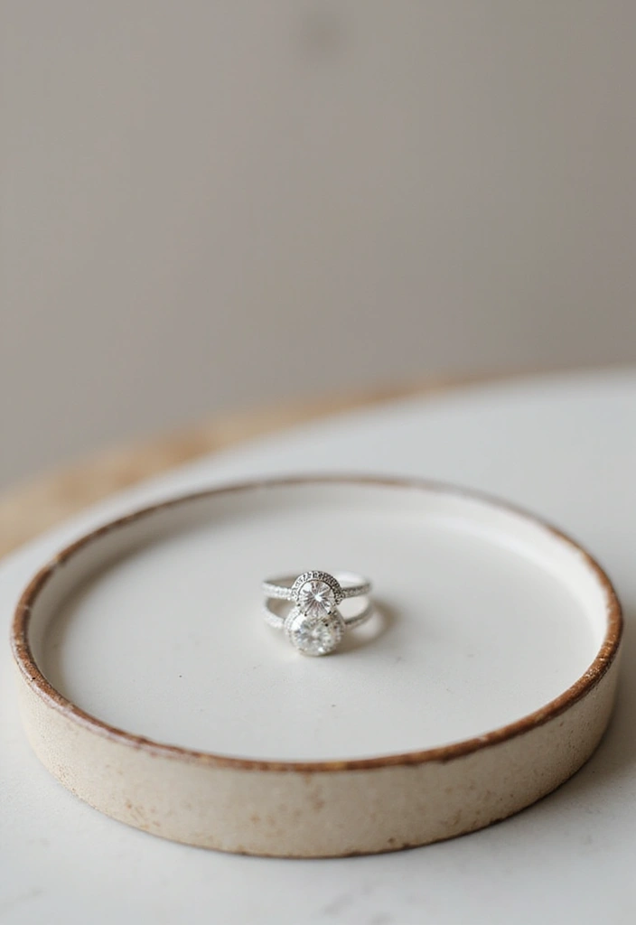 29 Engagement Ring Tray Ideas That Feel Elegant - 10. Chic Round Trays