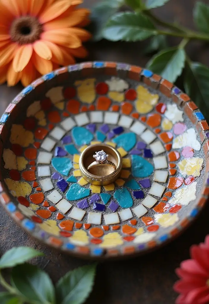 29 Engagement Ring Tray Ideas That Feel Elegant - 12. Creative Mosaic Trays