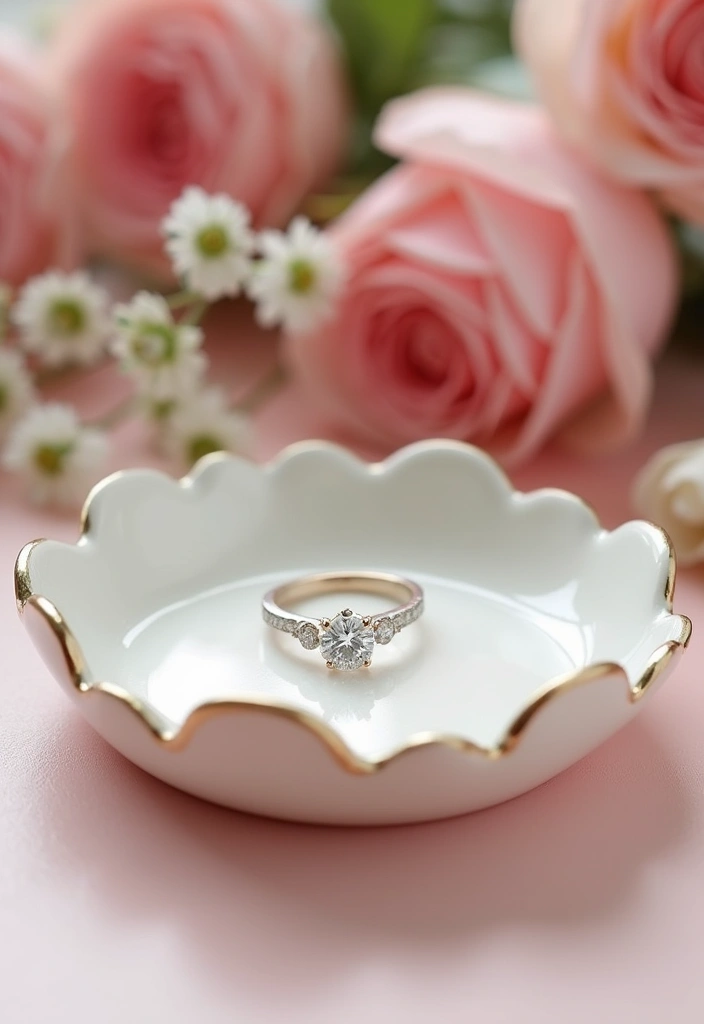 29 Engagement Ring Tray Ideas That Feel Elegant - 28. Elegant Scalloped Edges