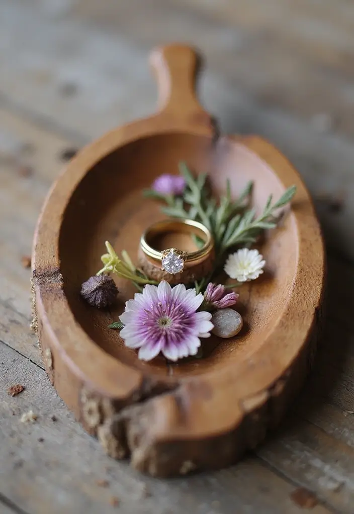 29 Engagement Ring Tray Ideas That Feel Elegant - 4. Rustic Wooden Charm