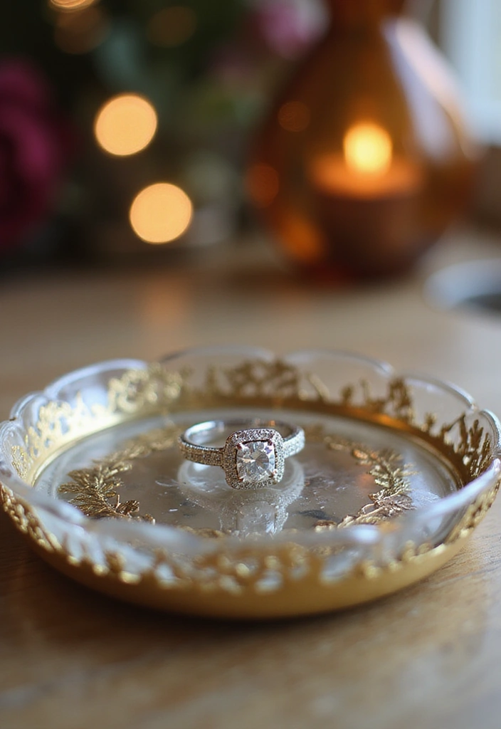 29 Engagement Ring Tray Ideas That Feel Elegant - 5. Elegant Glass Display