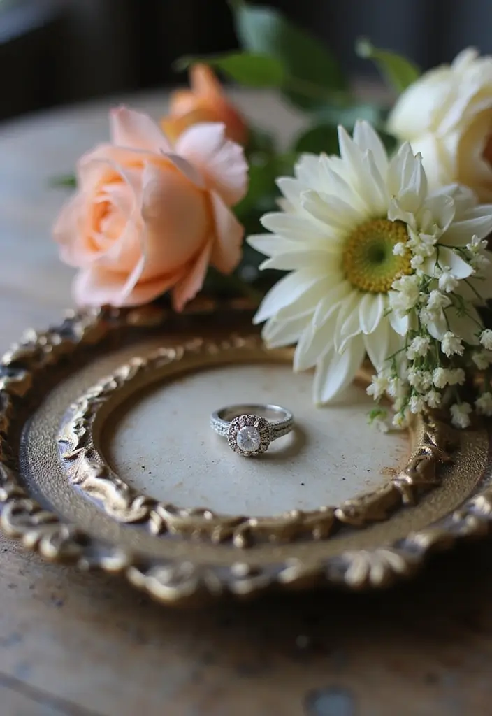 29 Engagement Ring Tray Ideas That Feel Elegant - 6. Vintage-Inspired Trays