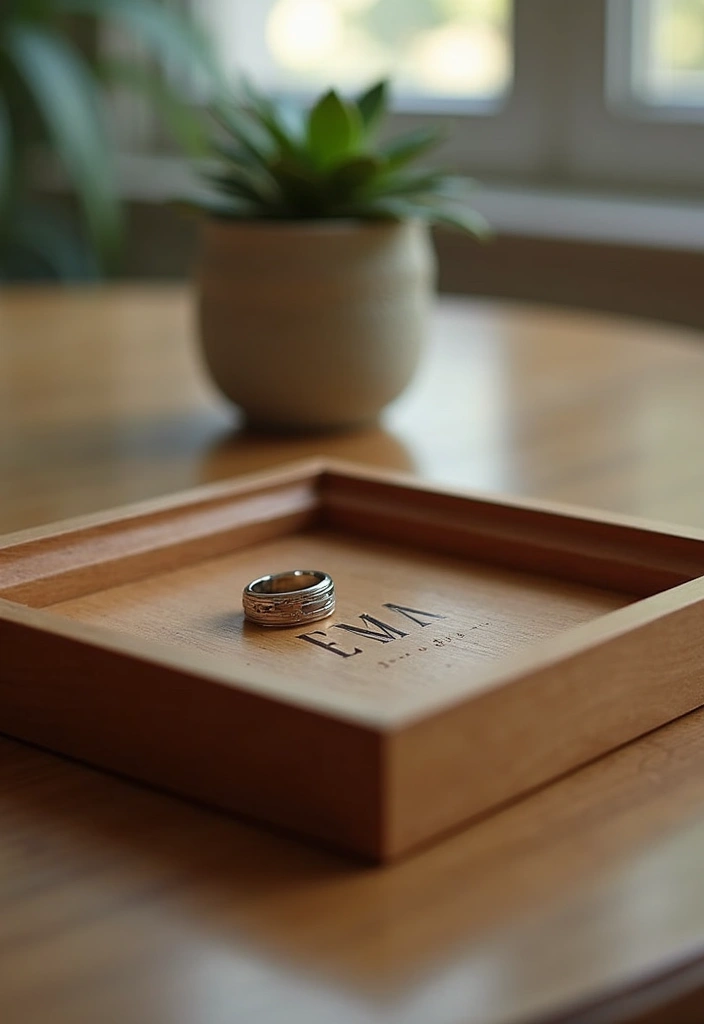 29 Engagement Ring Tray Ideas That Feel Elegant - 8. Monogrammed Elegance