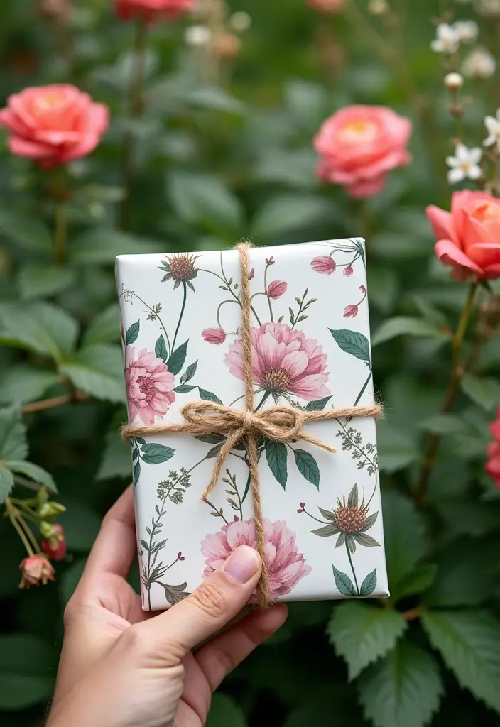 29 Gift Packing Ideas Wedding Style That Impress - 22. Botanical Prints for Gift Wrap