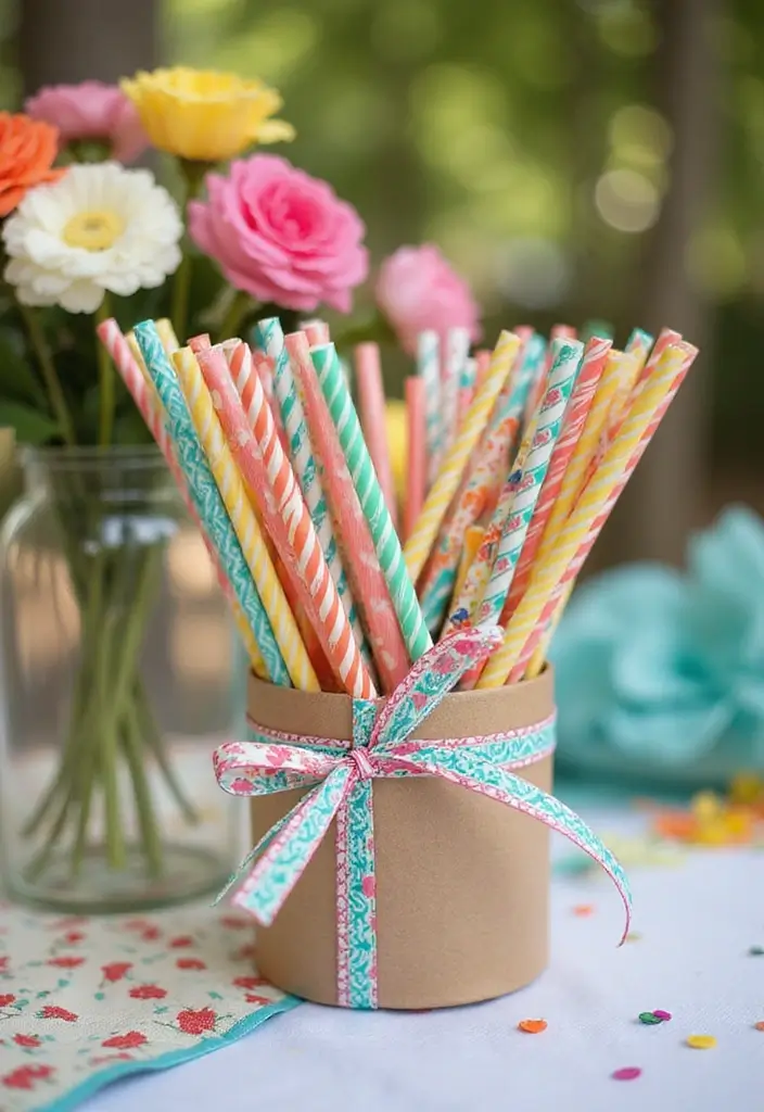 29 Gift Packing Ideas Wedding Style That Impress - 26. Colorful Paper Straws