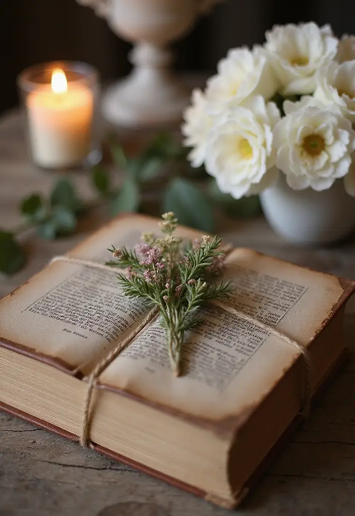 29 Gift Packing Ideas Wedding Style That Impress - 28. Vintage Book Wrap