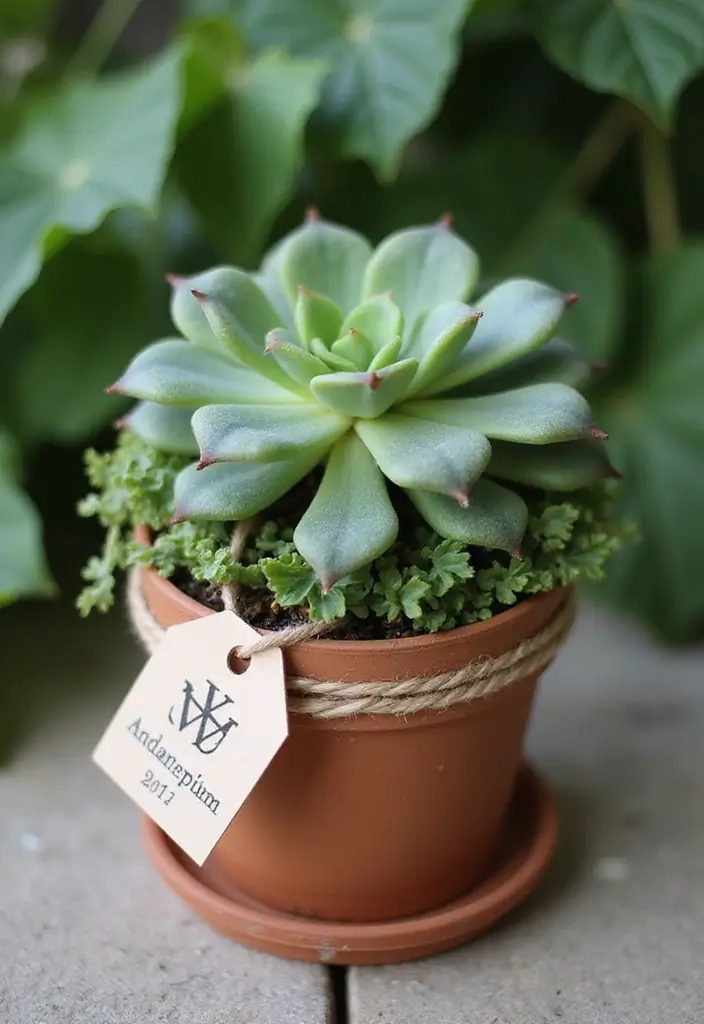29 Gift Packing Ideas Wedding Style That Impress - 6. Potted Plants as Gifts