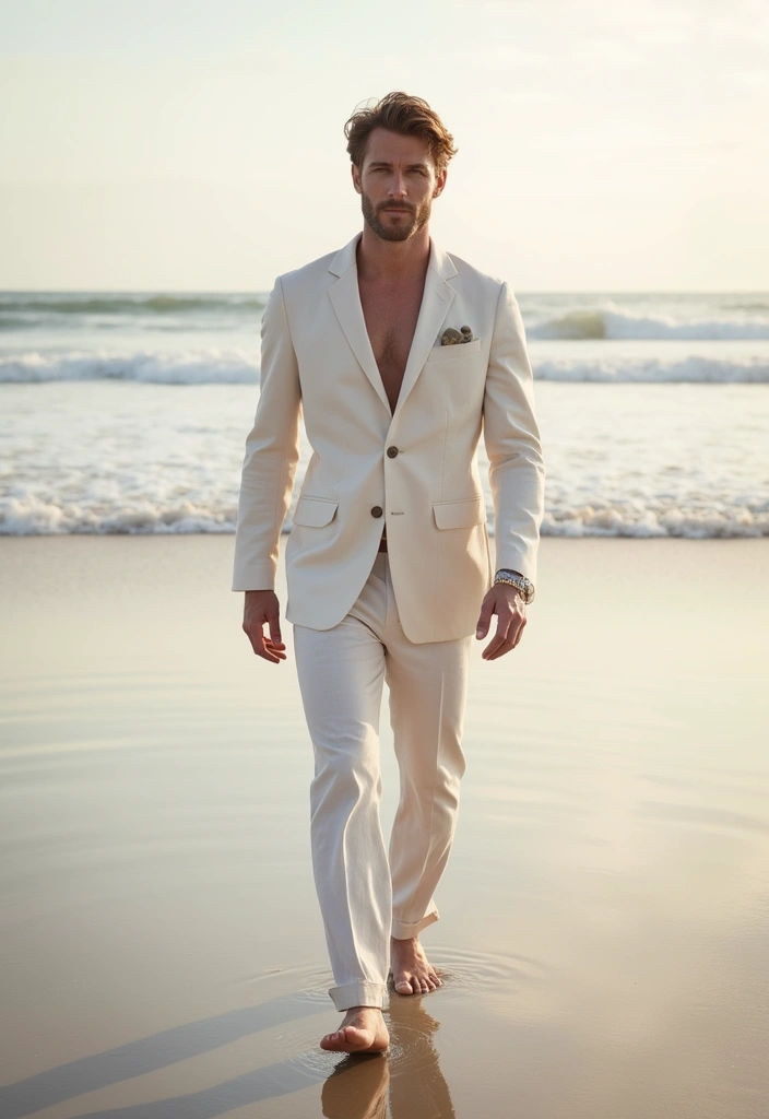 29 Grooms Outfit Ideas That Look Sharp and Stylish - 11. Light and Airy Linens