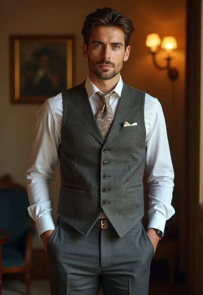 29 Grooms Outfit Ideas That Look Sharp and Stylish - 13. The Timeless Waistcoat